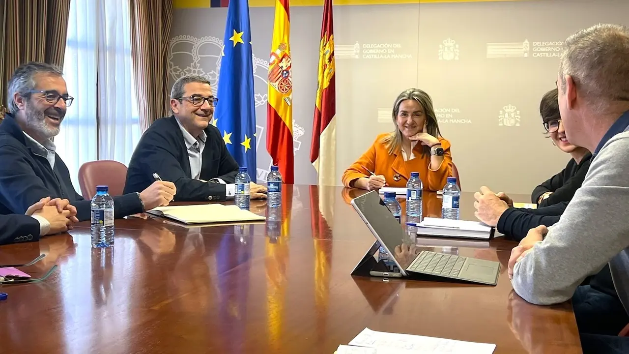 La delegada del Gobierno en Castilla-La Mancha, Milagros Tolón, durante la reunión que ha mantenido con la Mesa del Tercer Sector