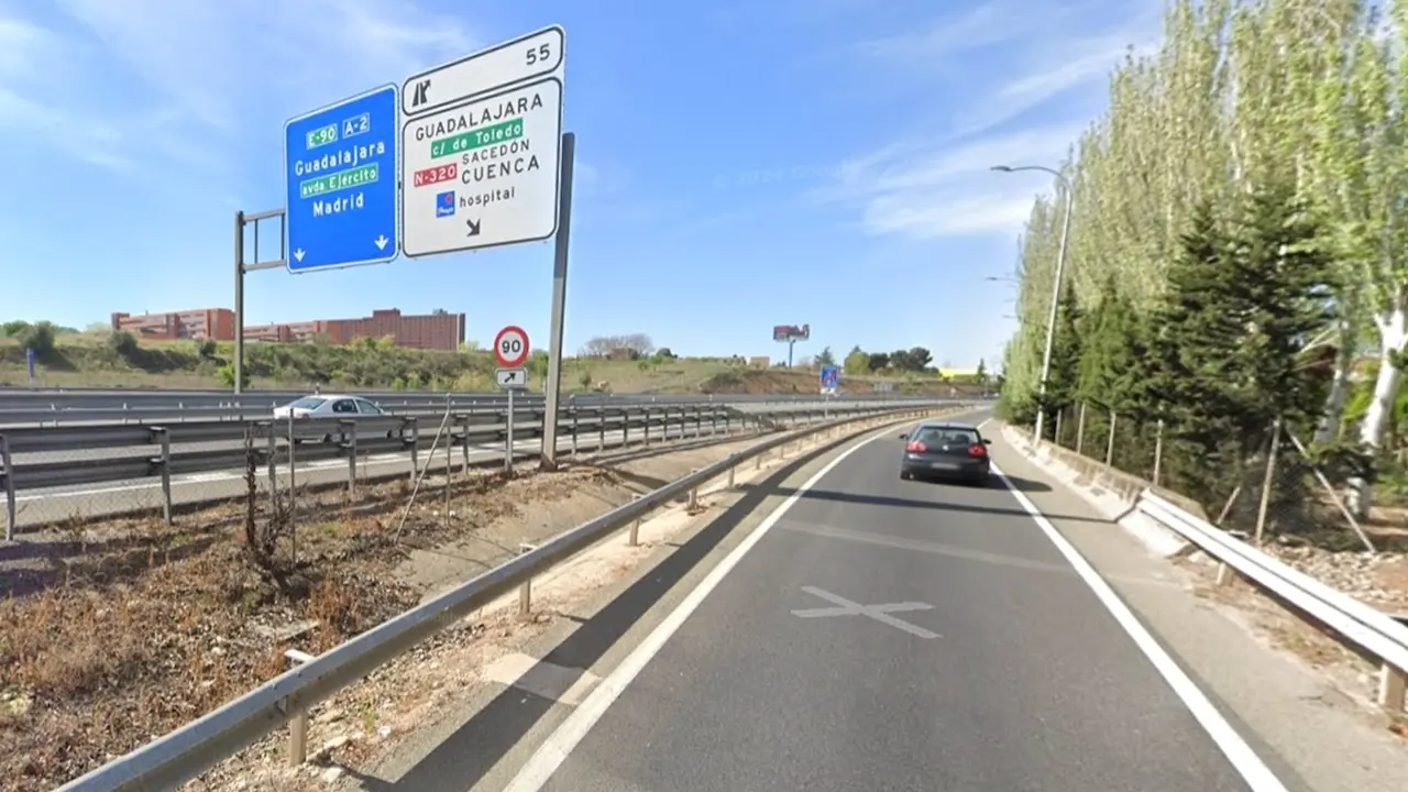 Una vía de servicio de la A-2 en Guadalajara estará cerrada al tráfico hasta junio por obras