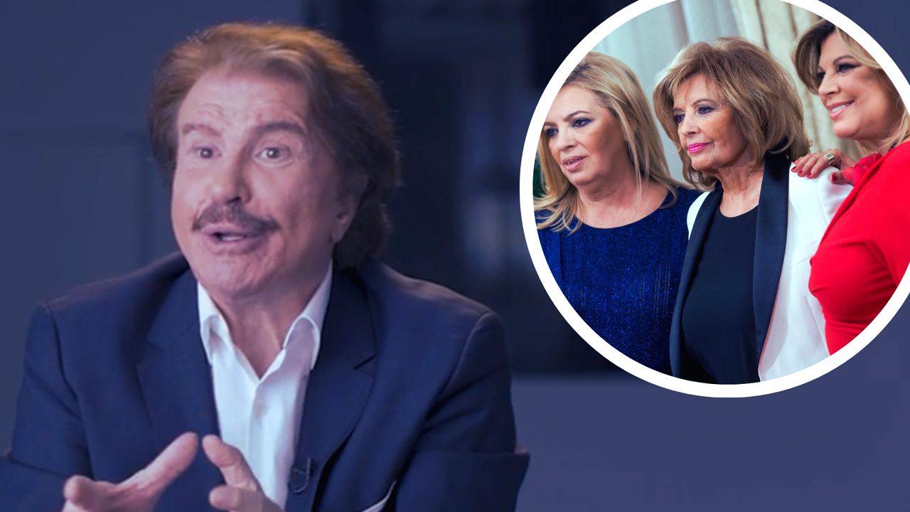 En el fotomontaje de SEMANA Bigote Arrocet en su entrevista y Carmen Borrego, María Teresa Campos y Terelu Campos