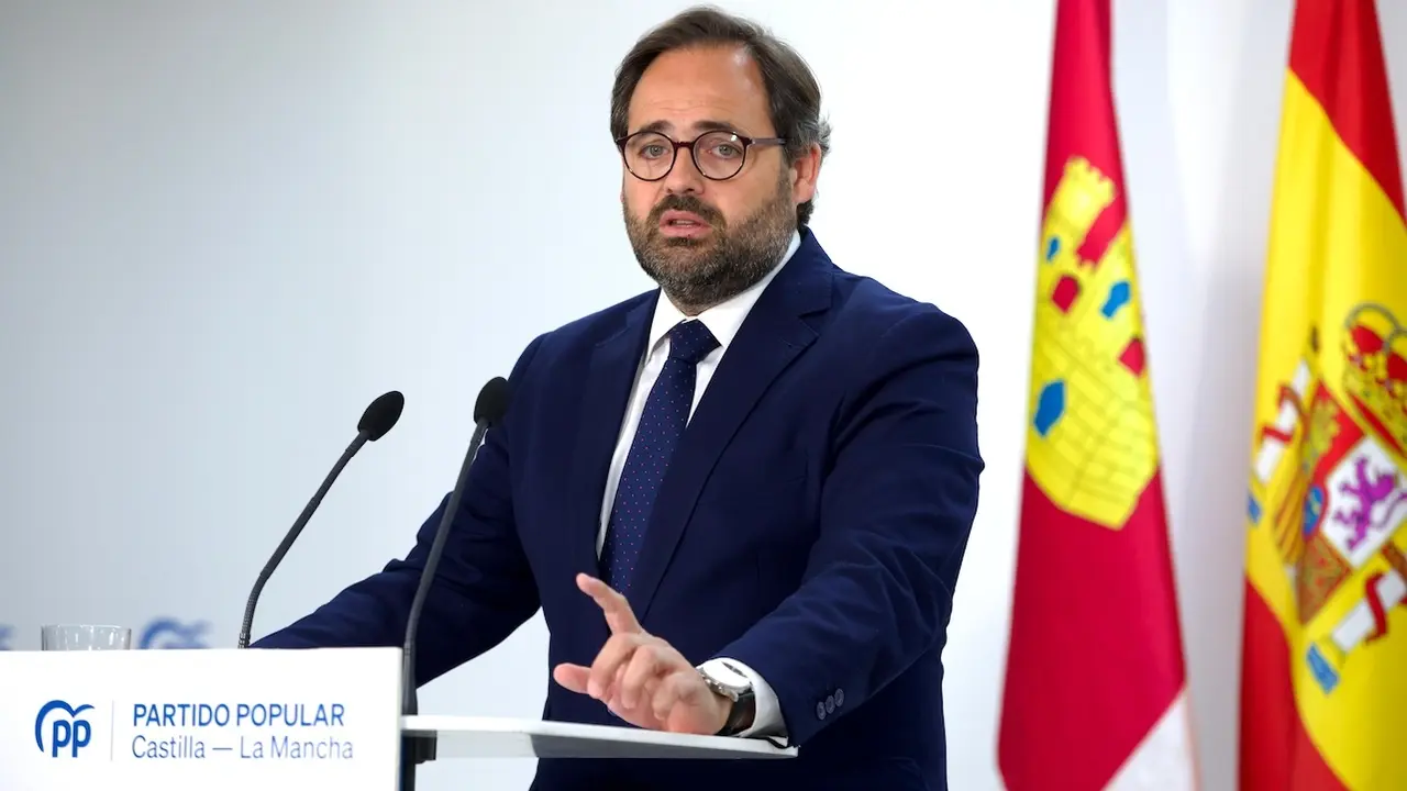 El presidente del PP de Castilla-La Mancha, Paco Nuñez, durante su intervención en la reunión del Comité de Dirección del partido celebrada en Toledo