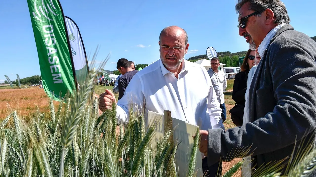 El vicepresidente primero del Gobierno regional, José Luis Martínez Guijarro, asiste, en el Centro de Investigación Agroforestal de Albaladejito, a la jornada de puertas abiertas ‘Transferencia de Tecnología Agraria’ donde ha participado en la visita a diferentes campos de ensayo de cultivos herbáceos extensivos