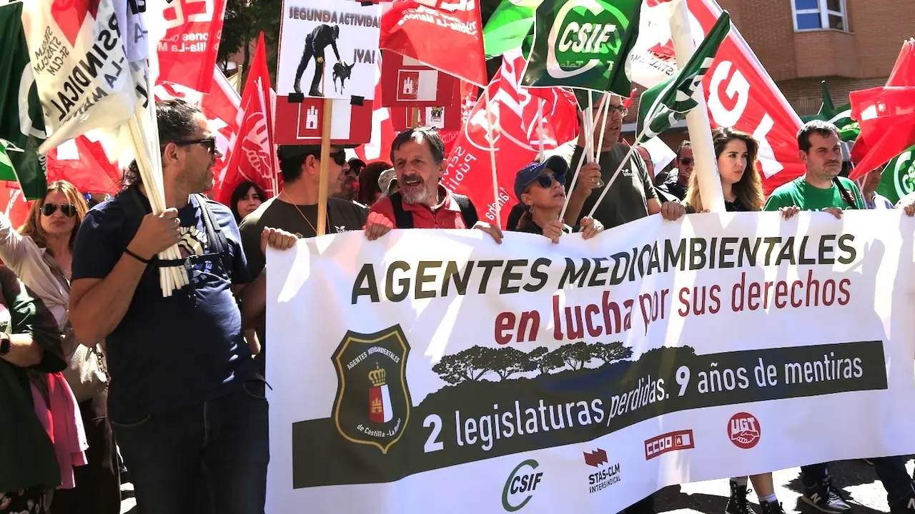 Imagen de archivo de la manifestación de Agentes Medioambientales el pasado 7 de mayo en Toledo