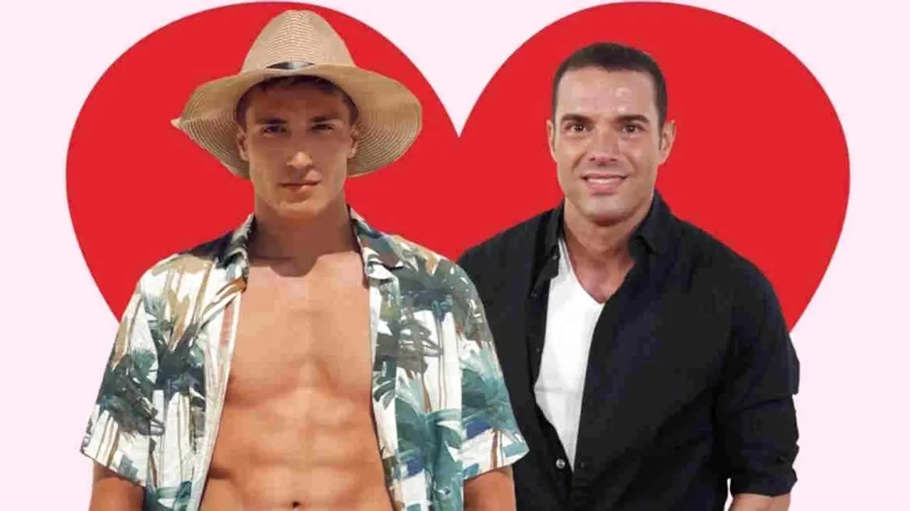 En el fotomontaje en imágenes de archivo el periodista Antonio Rossi y su novio Hugo