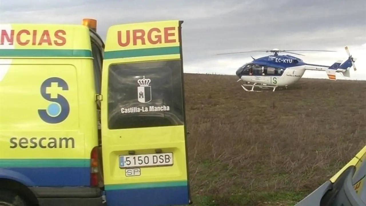 ambulancia, helicóptero, UVI, accidente,