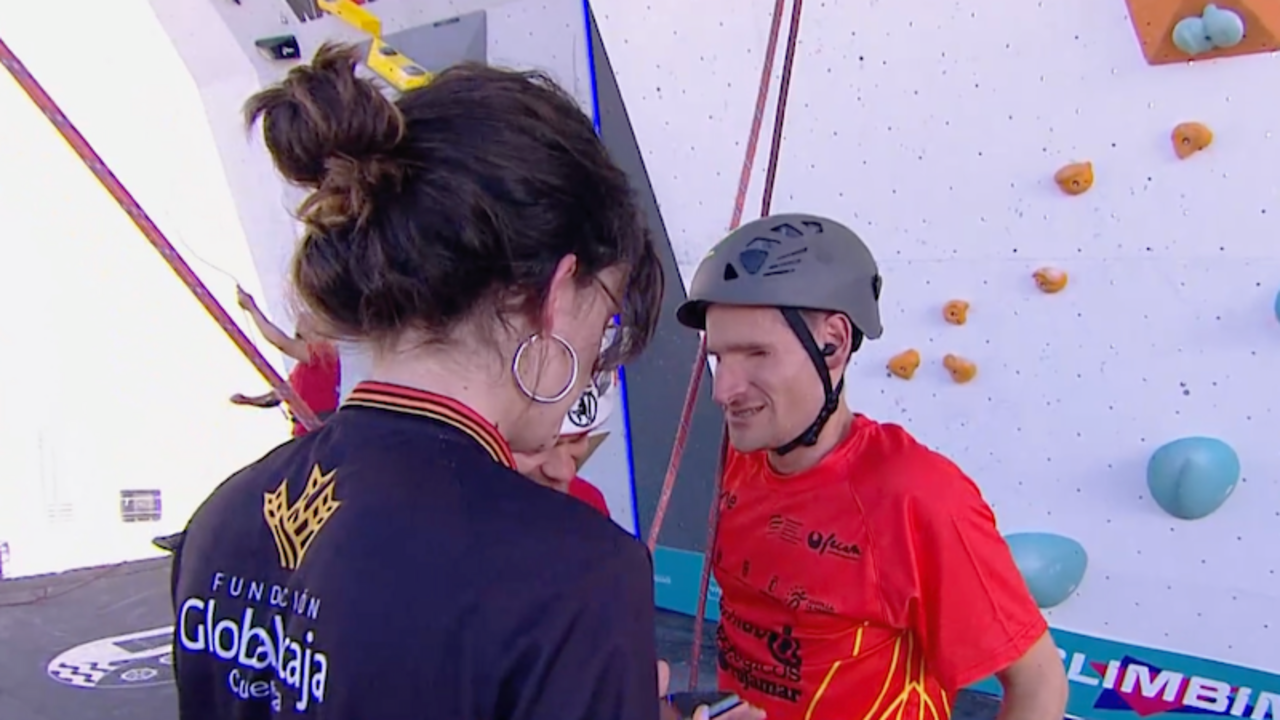 El escalador Sergio Aznárez (Amiab Cuenca), campeón de España de Paraescalada