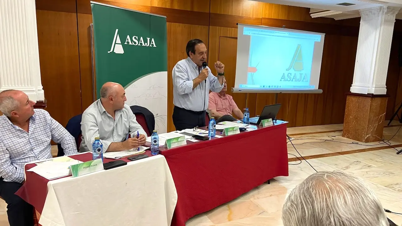 El presidente de Asaja, Pedro Barato, durante su intervención en la Asamblea General de Asaja Ciudad Real