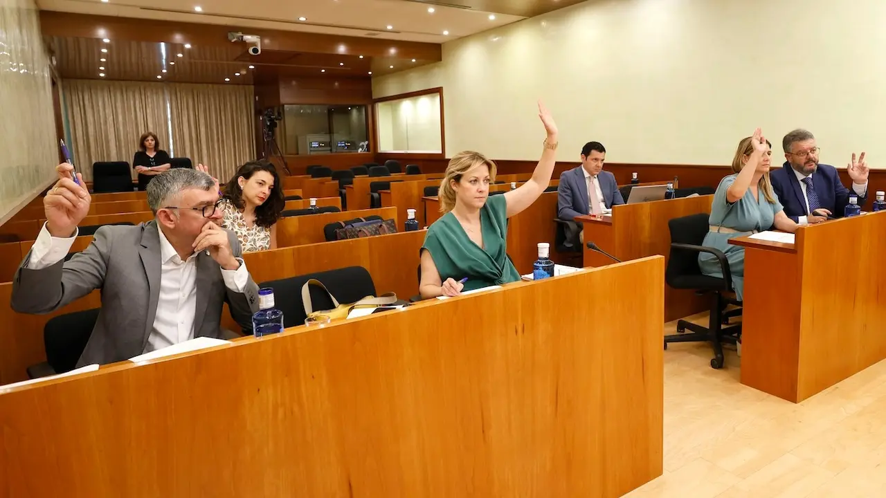 En la imagen un instante de la reunión de la Comisión de Asuntos Generales, presidida por Fernando Mora, en las Cortes de Castilla-La Mancha en Toledo