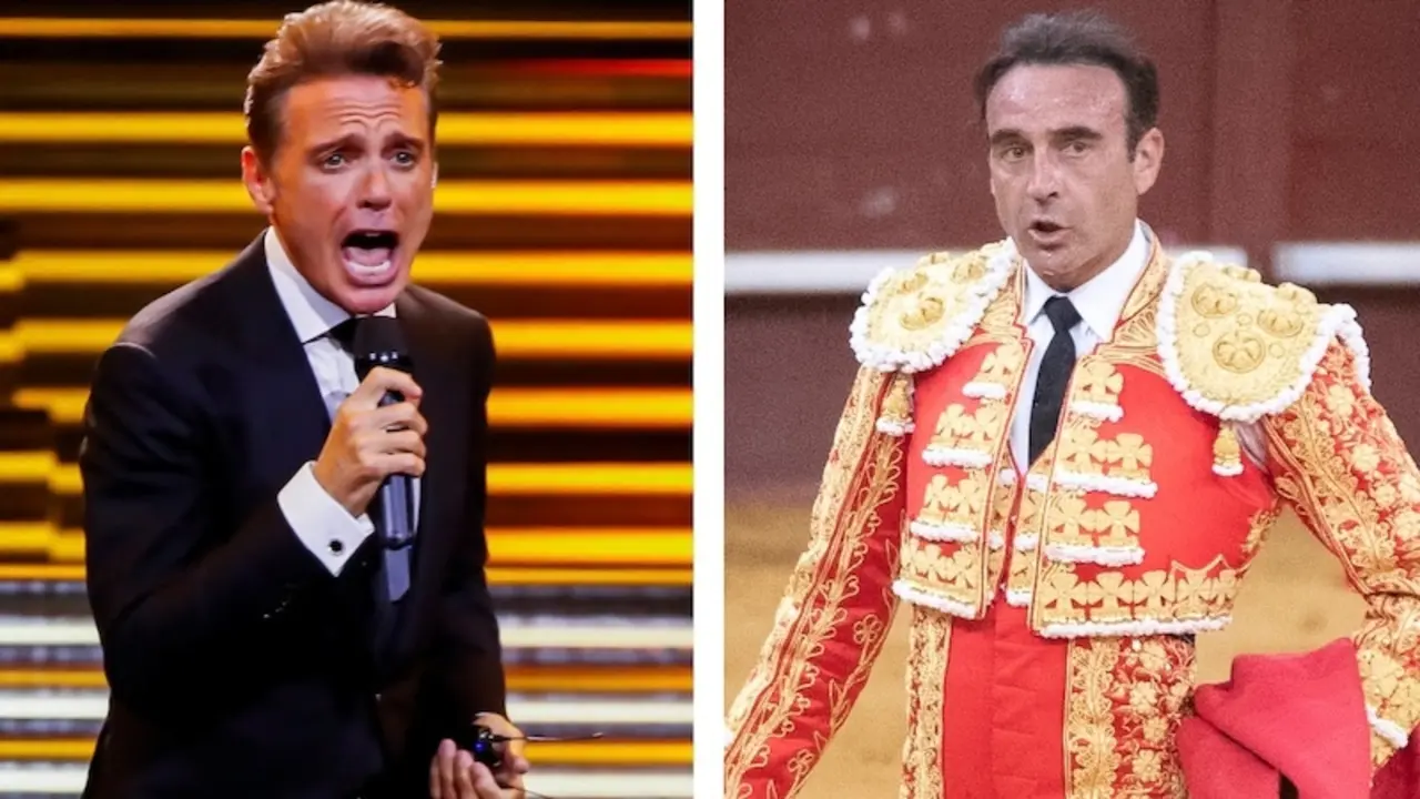 En el fotomontaje en imágenes de archivo el cantante Luis Miguel y el torero Enrique Ponce
