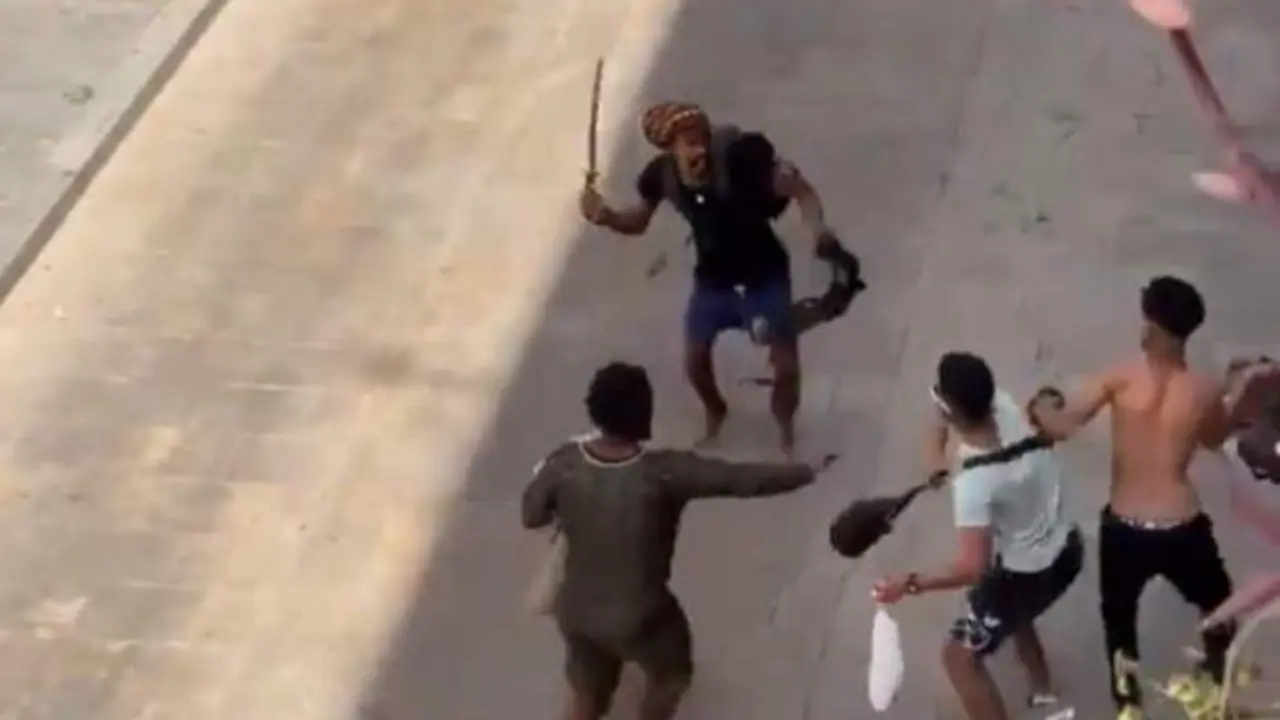 VIDEO. Pánico en un barrio por una pelea en grupo con catanas a plena luz del día