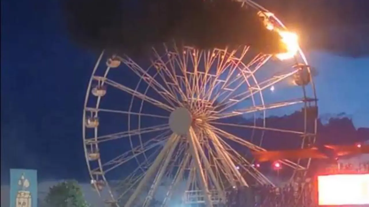 VIDEO. Al menos 16 heridos tras el incendio de una noria en un festival de música