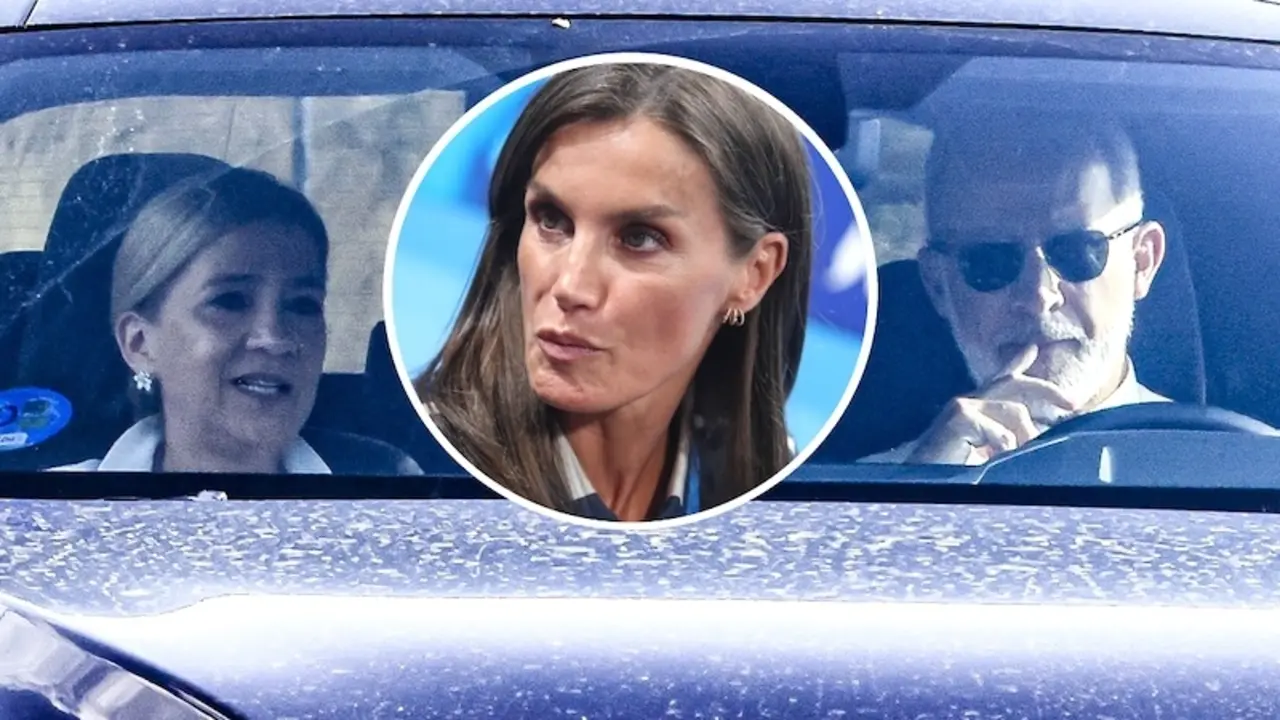 En el fotomontaje el rey Felipe VI junto a su hermana la infanta Cristina y la reina Letizia