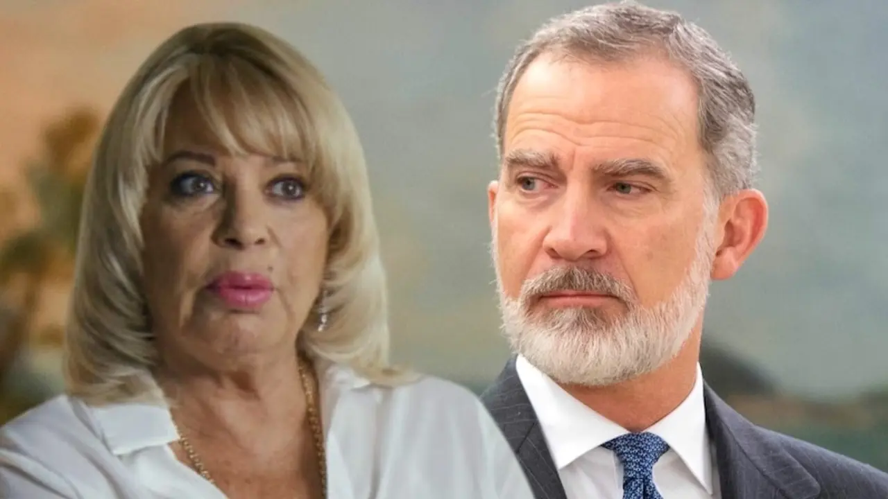 En el fotomontaje en imágenes de archivo Bárbara Rey y el rey Felipe VI