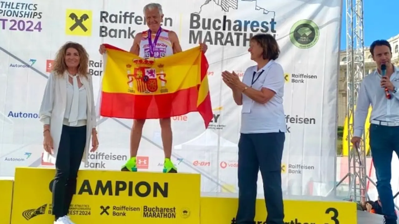 El fondista Juan López, de 80 años, oro mundial y récords europeo y máster M80 en Bucarest