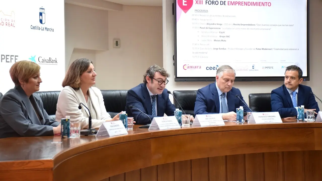 La consejera de Economía, Empresas y Empleo, Patricia Franco, ha inaugurado el XIII Foro de Emprendimiento de la Cámara de Comercio de Ciudad Real