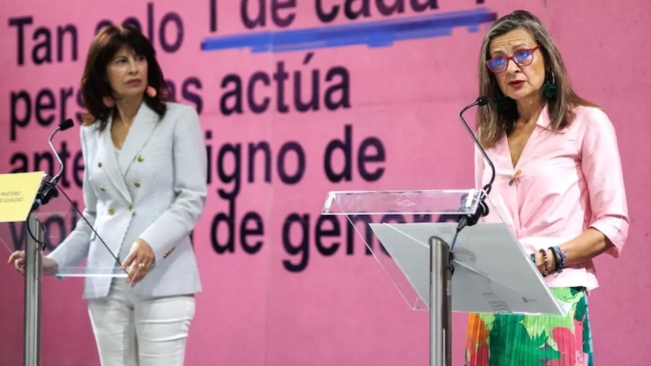 La ministra de Igualdad, Ana Redondo (i), y la delegada del Gobierno contra la Violencia de Género, Carmen Martínez Perza, en rueda de prensa - Archivo/EP/Alejandro Martínez Vélez