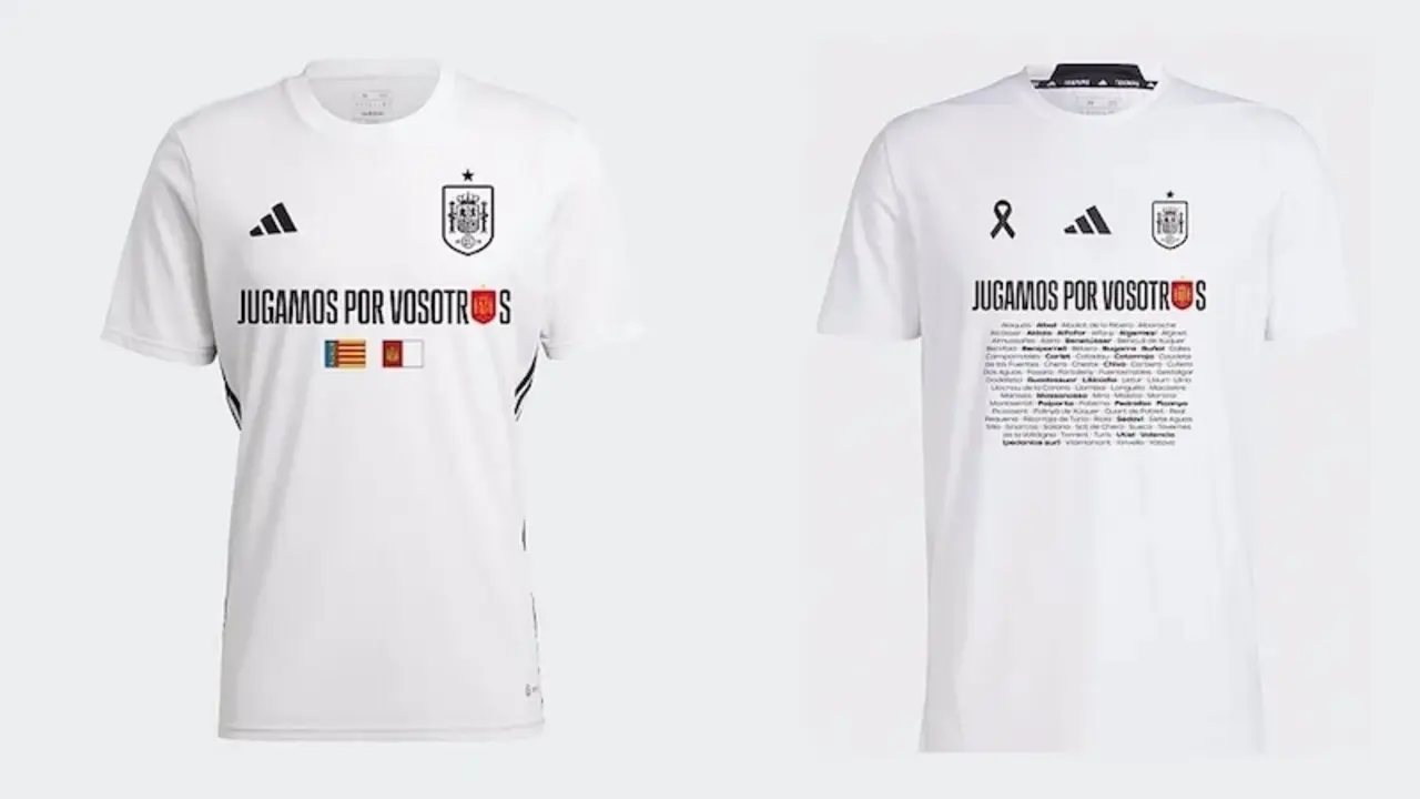 La selección española lucirá camisetas de homenaje a los afectados por la dana