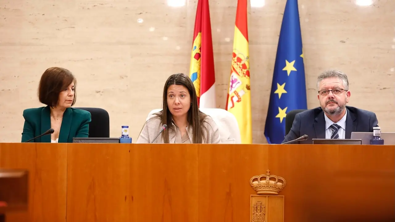 La consejera de Bienestar Social, Bárbara García Torijano (c), comparece en la Comisión de Economía y Presupuestos de las Cortes de Castilla-La Mancha, para detallar el presupuesto de su Consejería para 2025
