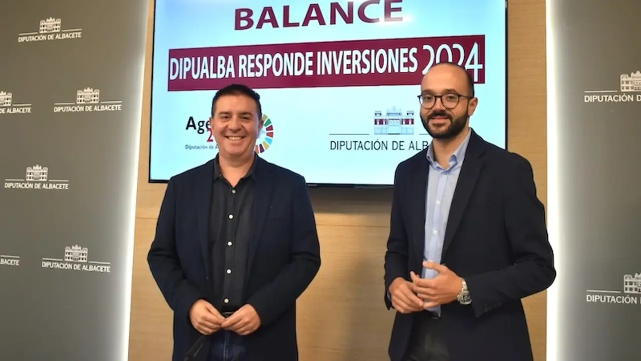El presidente de la Diputación de Albacete, Santiago Cabañero, ha realizado balance del programa 'Dipualba Responde Inversiones 2024' junto al vicepresidente, Fran Valera