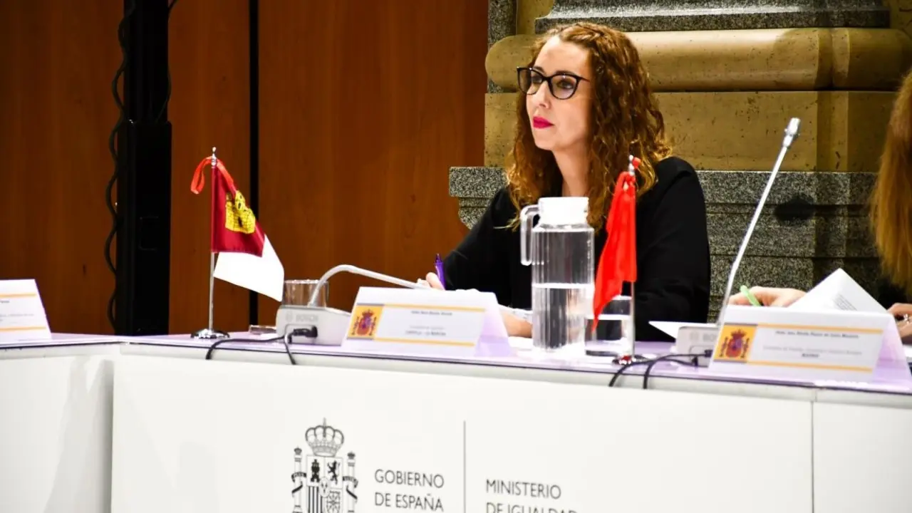 La consejera de Igualdad de Castilla-La Mancha, Sara Simón, este lunes en la Conferencia Sectorial celebrada en la sede del Ministerio
