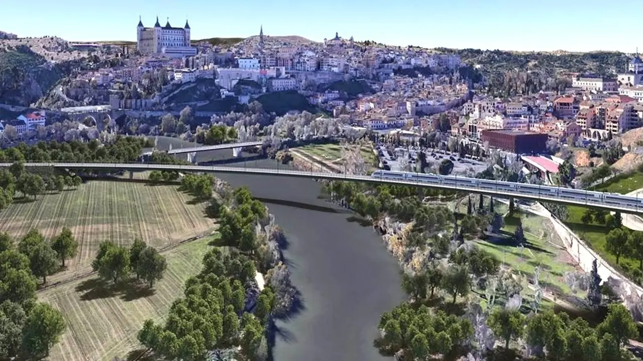 Transportes plantea un viaducto en el AVE Madrid-Lisboa en Toledo y mantener la estación actual