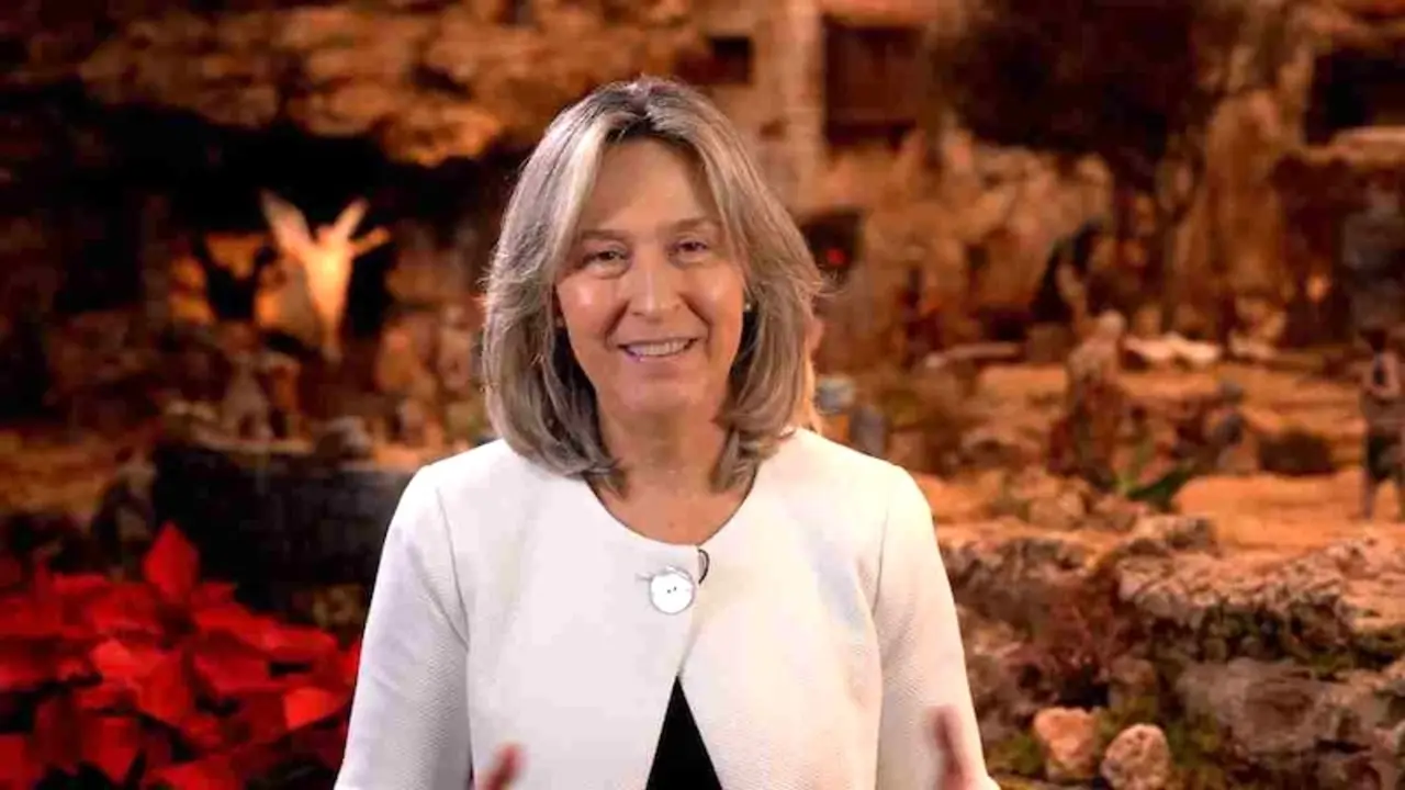 La alcaldesa de Guadalajara, Ana Guarinos, durante el mensaje de fin de año que ha dirigido a los vecinos de la capital alcarreña
