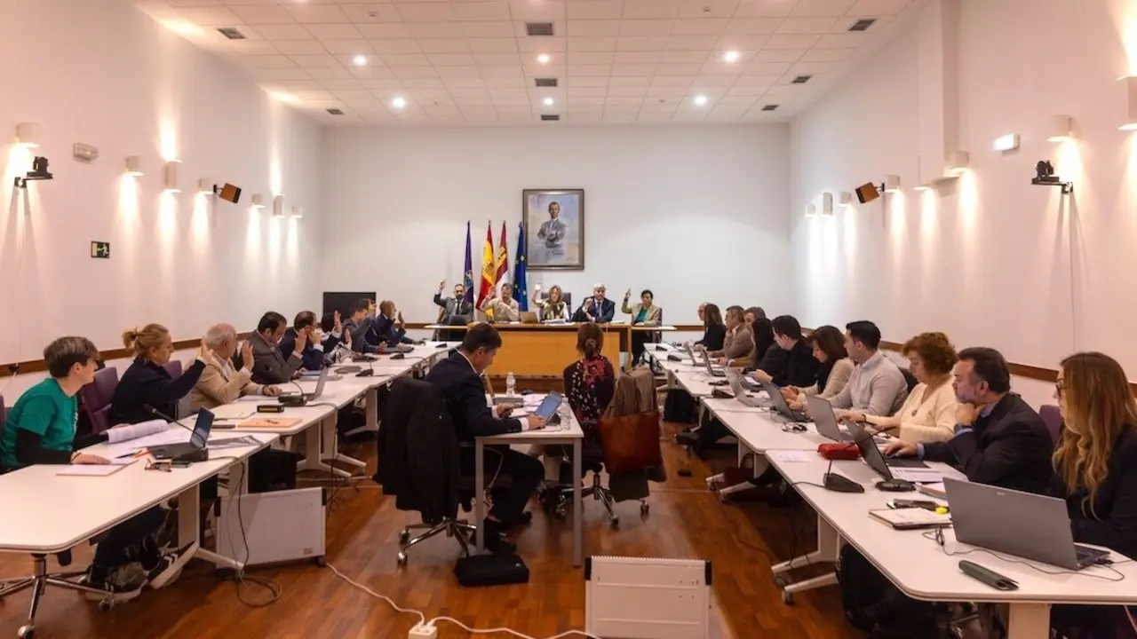 En la imagen un instante del Pleno del Ayuntamiento de Guadalajara que ha aprobado el presupuesto para 2025