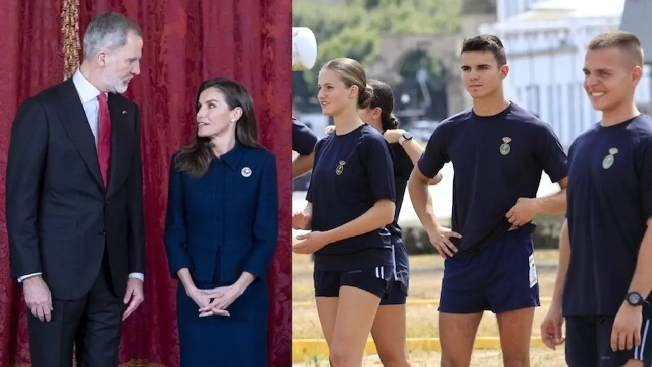 En imágenes de archivo los reyes Felipe y Letizia y la princesa Leonor junto a sus compañeros