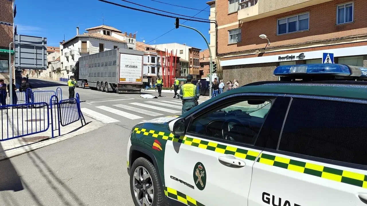 atropello, atropellado, camión, travesia