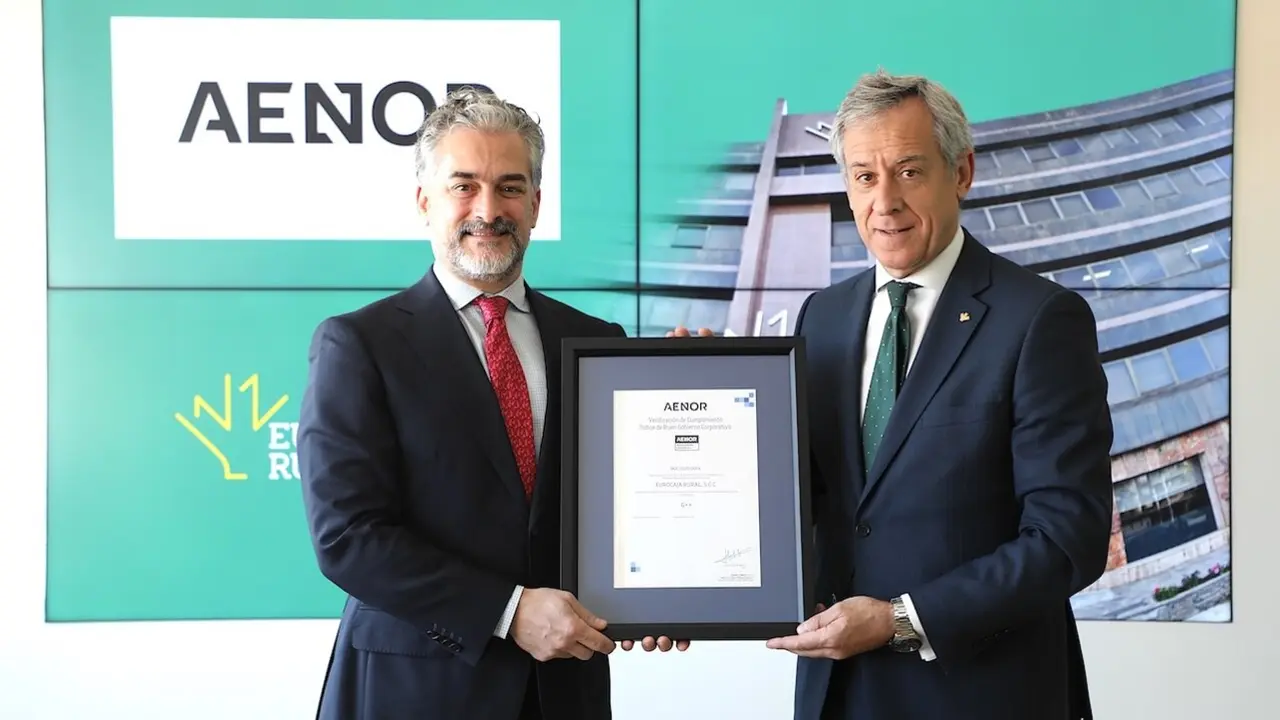 Eurocaja Rural recibe la certificación de Buen Gobierno Corporativo de AENOR con la máxima calificación