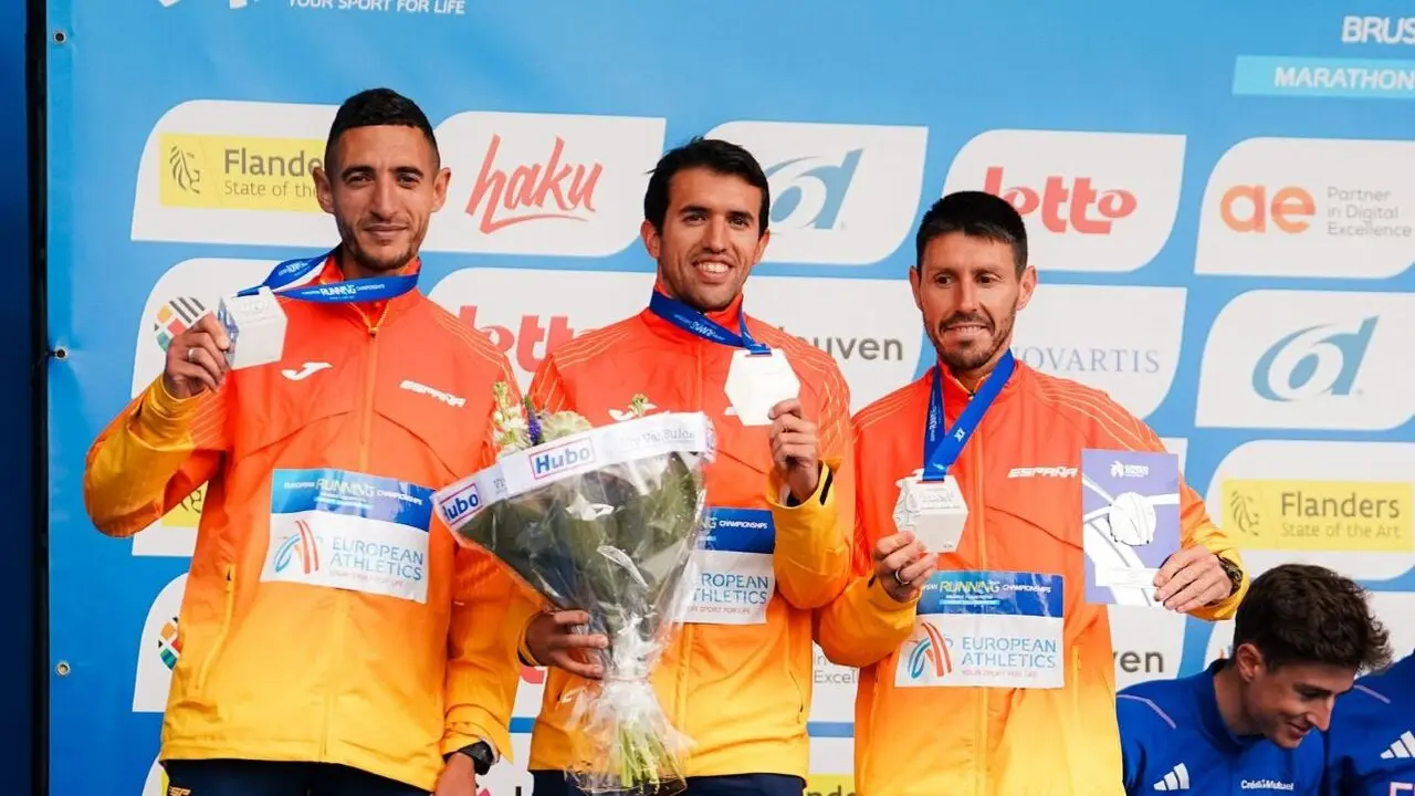 La selección masculina de 10k, con Chiki Pérez, subcampeona de Europa por equipos