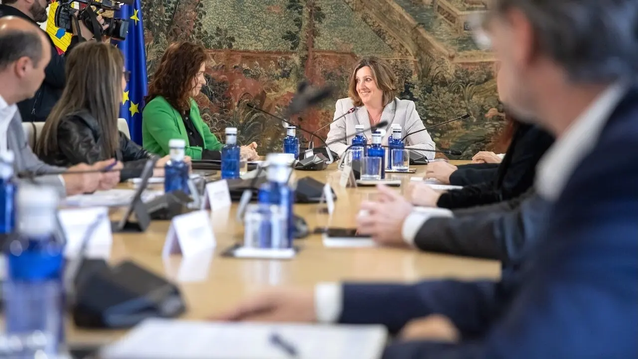 La consejera de Economía, Empresas y Empleo, Patricia Franco, preside el Pleno del Consejo de Diálogo Social. En la sala de la Emperatriz, en el Palacio de Fuensalida de Toledo
