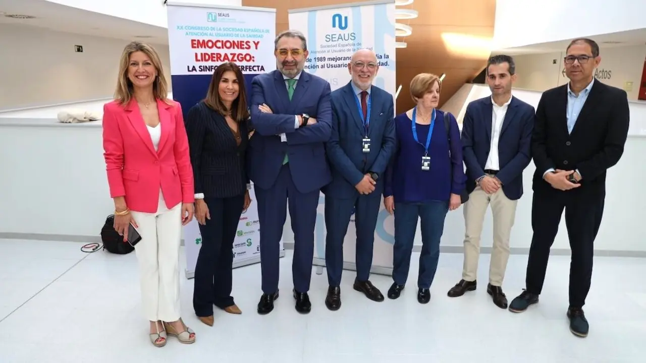 El consejero de Sanidad, Jesús Fernández Sanz, en la inauguración del XX Congreso de la Sociedad Española de Atención al Usuario de la Sanidad (SEAUS) que se celebra en el Hospital Universitario de Toledo