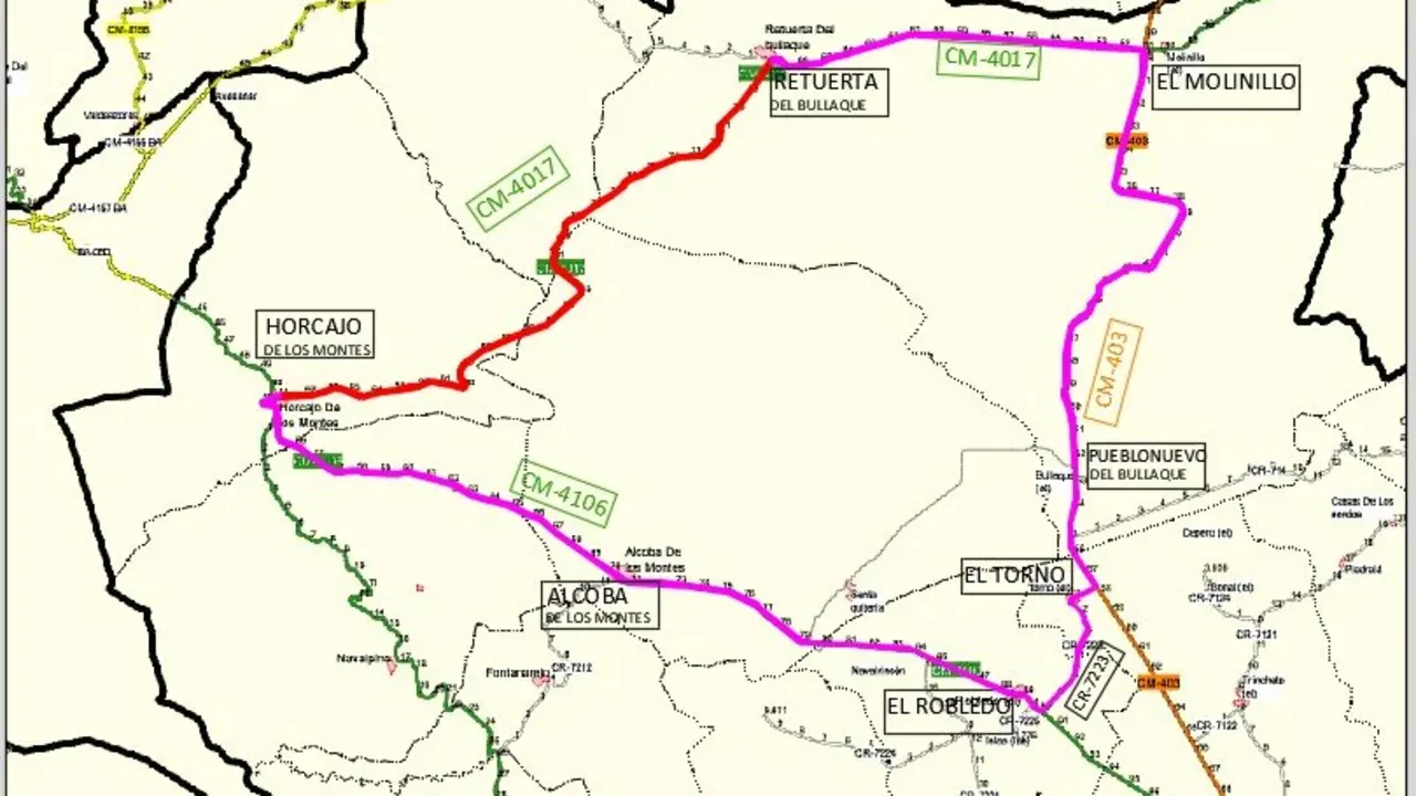 La carretera CM-4017 que une Retuerta con Horcajo cierra al tráfico por obras