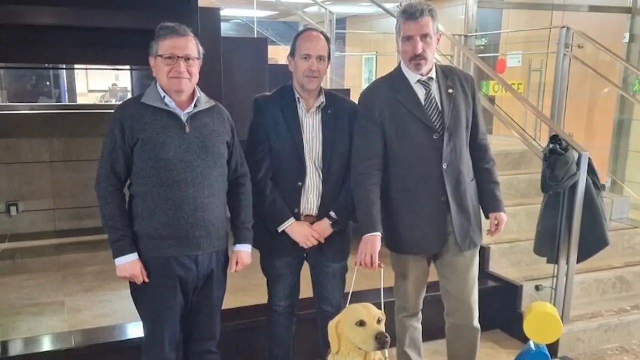 La ONCE y los veterinarios de Castilla-La Mancha facilitarán servicios a usuarios de perros guía