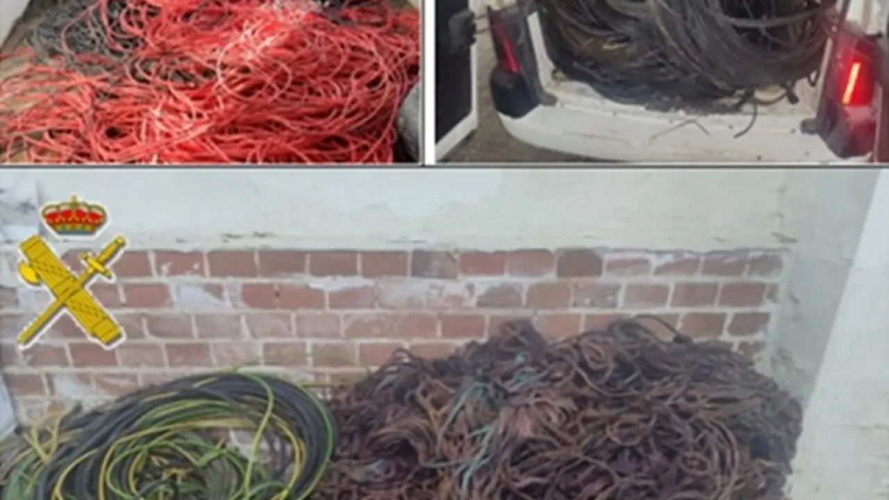 Seis detenidos y recuperadas 1,5 toneladas de cable cobre robado en Ciudad Real