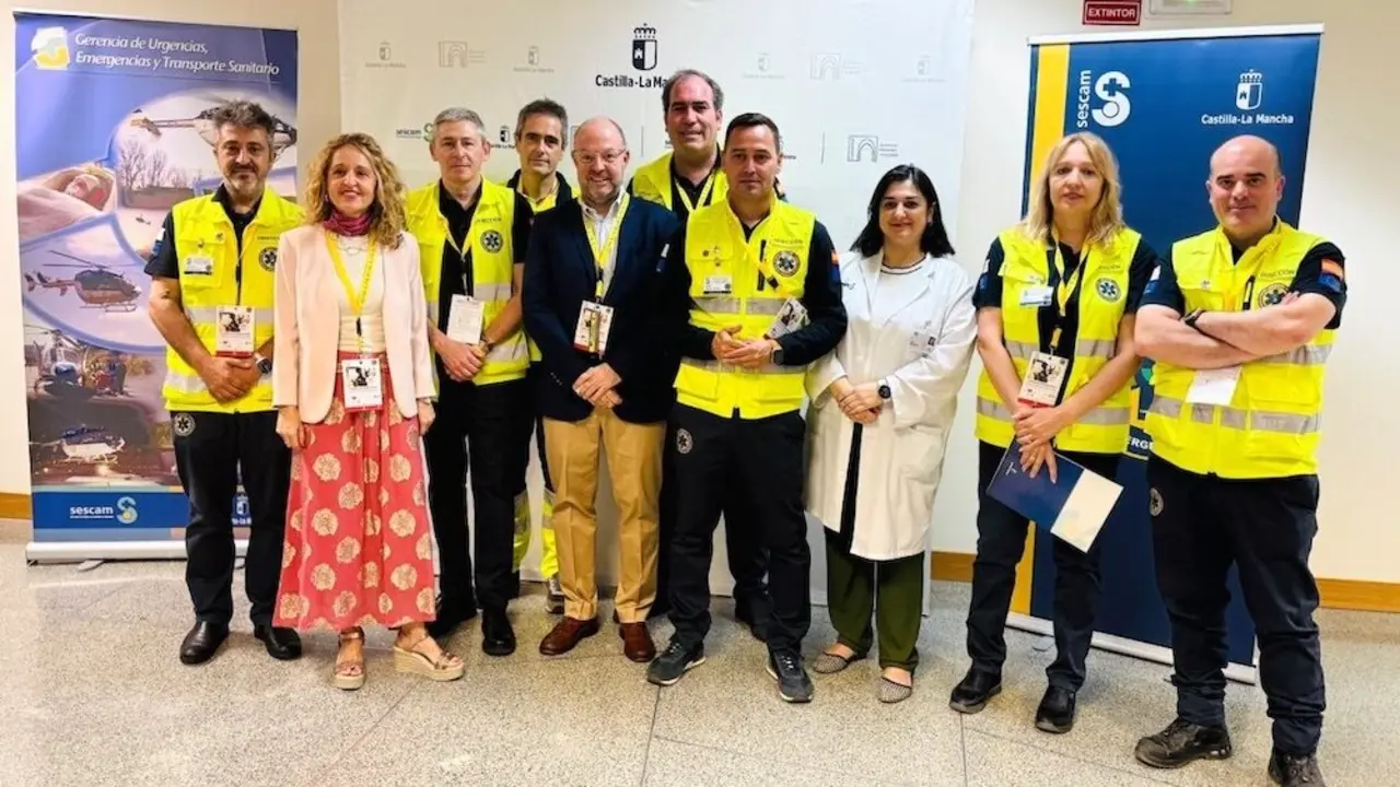 El director gerente del SESCAM, Alberto Jara, durante la inauguración de las I Jornadas Internacionales de Transfusión Prehospitalaria que se celebran en el Hospital General Universitario de Ciudad Real