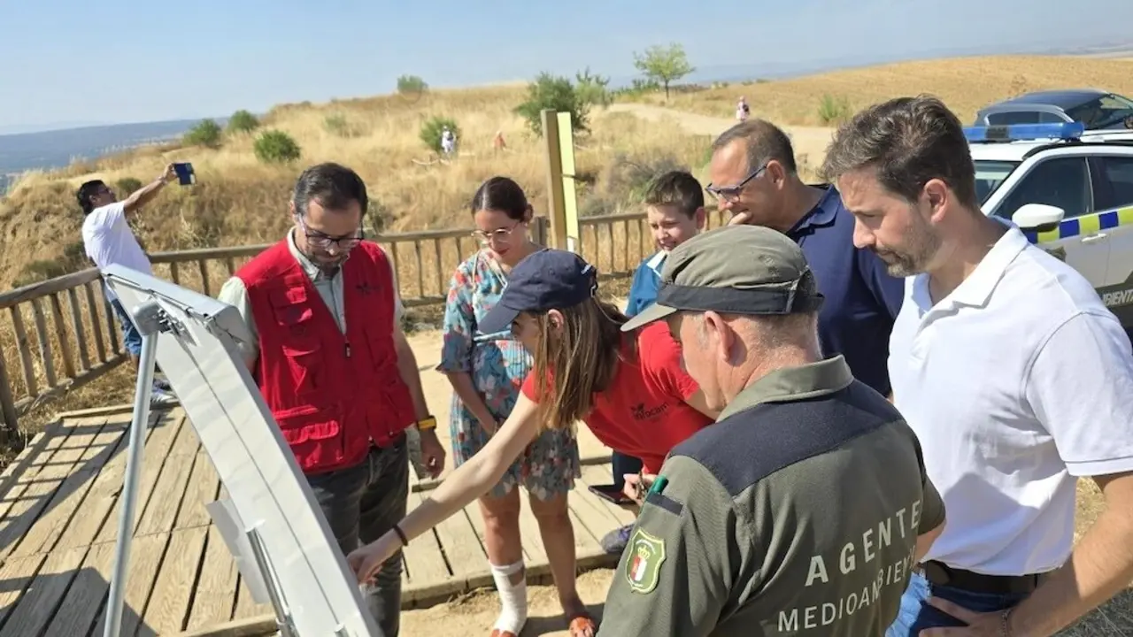 El viceconsejero de Medio Ambiente, José Almodóvar, ha visitado este sábado la zona afectada por el incendio forestal declarado el 16 de junio en el Monumento natural de Las Barrancas de Castrejón y Calaña, en la provincia de Toledo