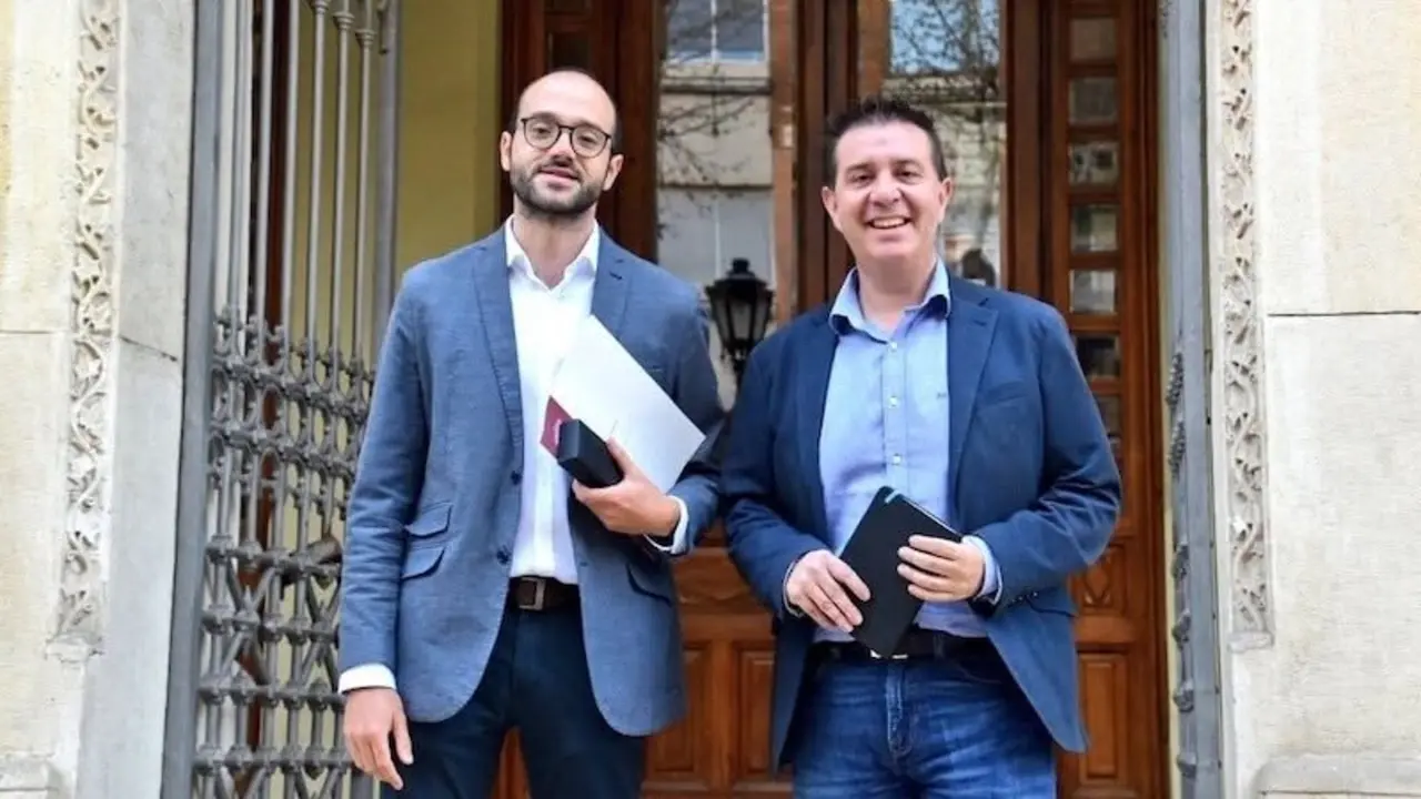 El vicepresidente de la Diputación de Albacete, Fran Valera, junto al presidente provincial, Santiago Cabañero
