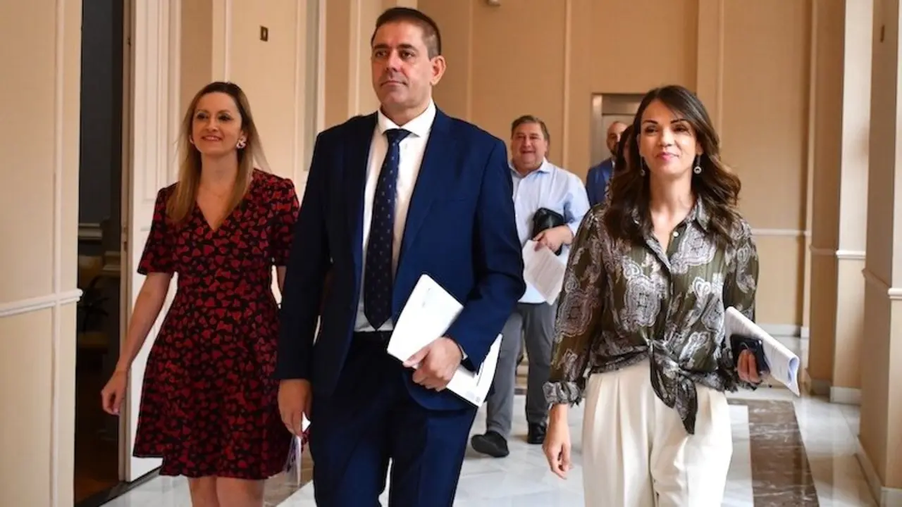 El portavoz del Grupo Socialista en la Diputación de Ciudad Real, José Manuel Bolaños, acompañado de diputadas provinciales