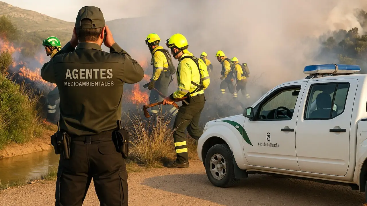 Bomberos forestales y agentes medioambientales reclaman mejoras laborales en Castilla-La Mancha