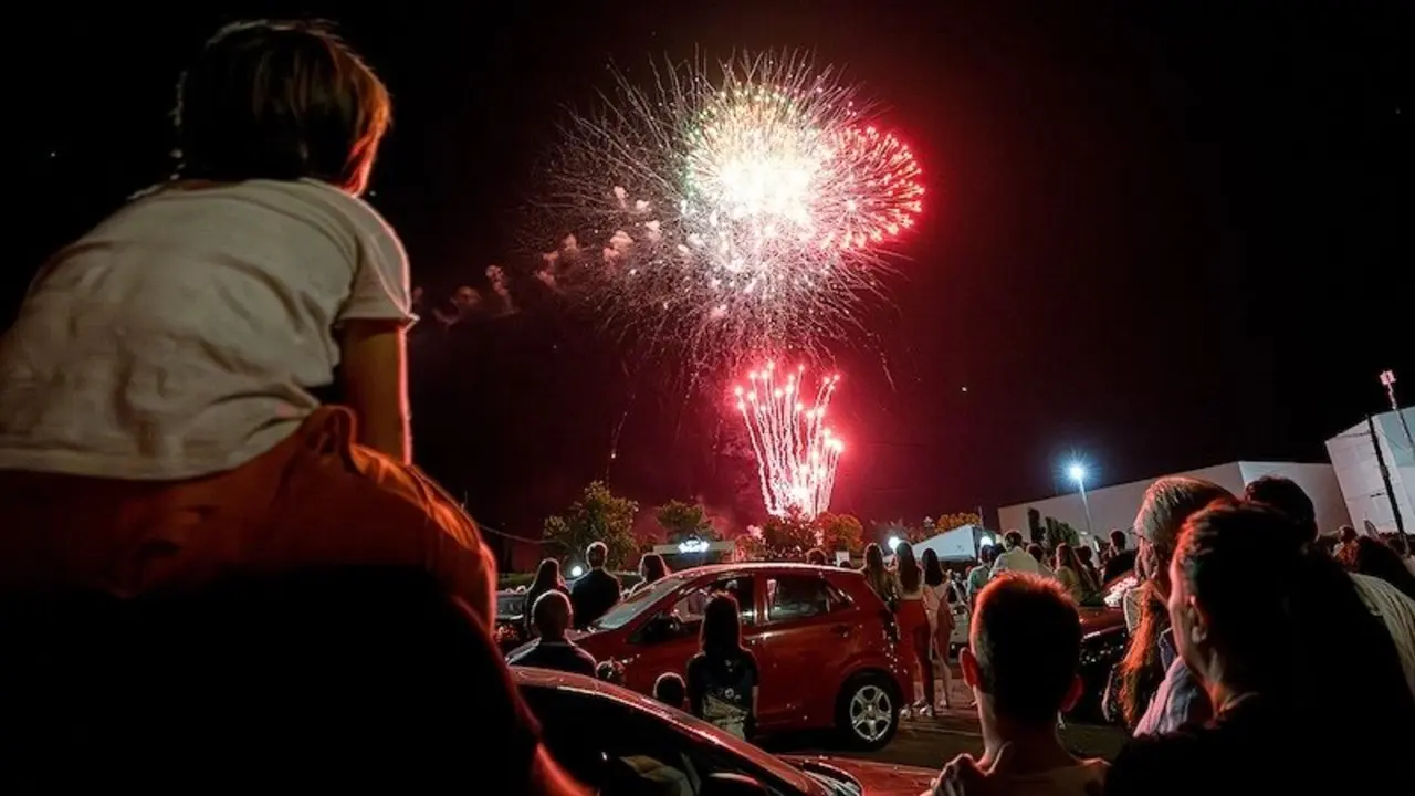 Imagen de archivo de un espectáculo de fuegos artificiales - Fotografía: Lanza/Clara Manzano