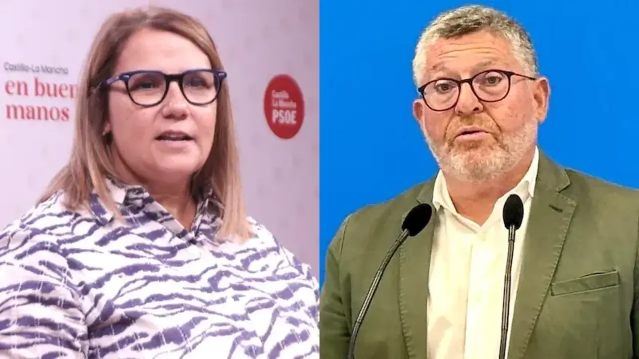 La presidenta de la Ejecutiva Provincial de Toledo, Tita García Élez, y el diputado regional del PP, Nacho Redondo, este martes en sendas ruedas de prensa