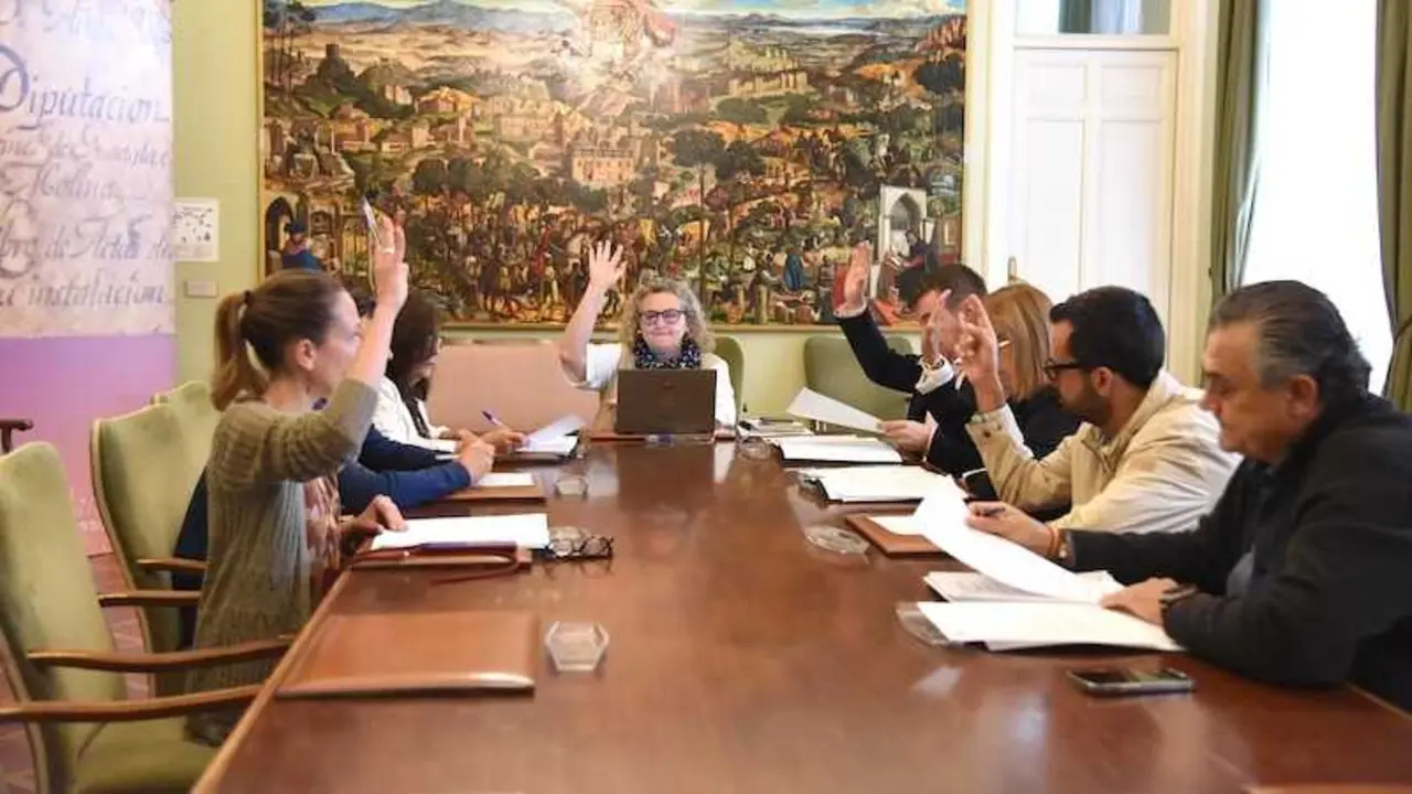 En la imagen un instante de la reunión de la Junta de Gobierno de la Diputación Provincial de Guadalajara