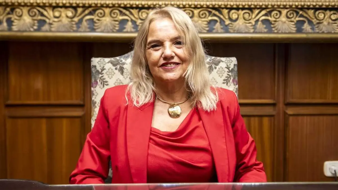 La presidenta del Tribunal Superior de Justicia de Castilla-La Mancha (TSJCM), María Pilar Astray, en un momento de la entrevista - EP/Víctor Fernández