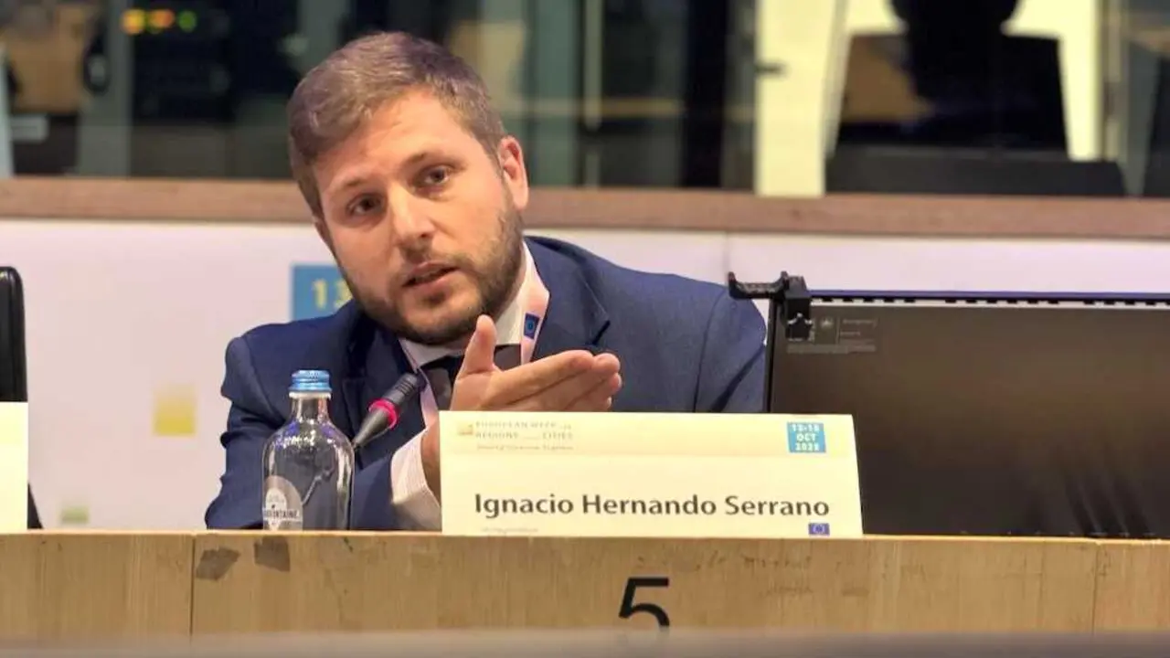 El consejero de Fomento de Castilla-La Mancha, Nacho Hernando, durante su intervención en el Comité de las Regiones