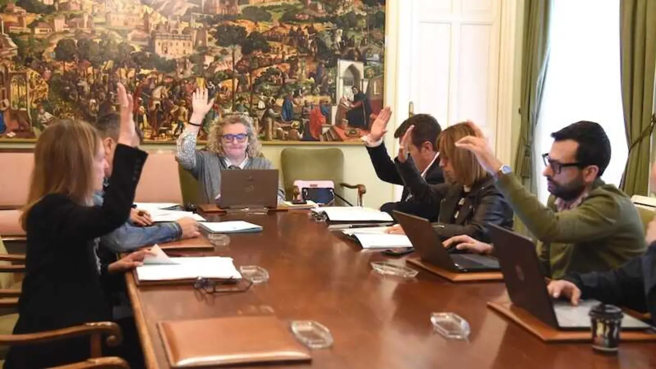 En la imagen un instante de la reunión de la Junta de Gobierno de la Diputación de Guadalajara