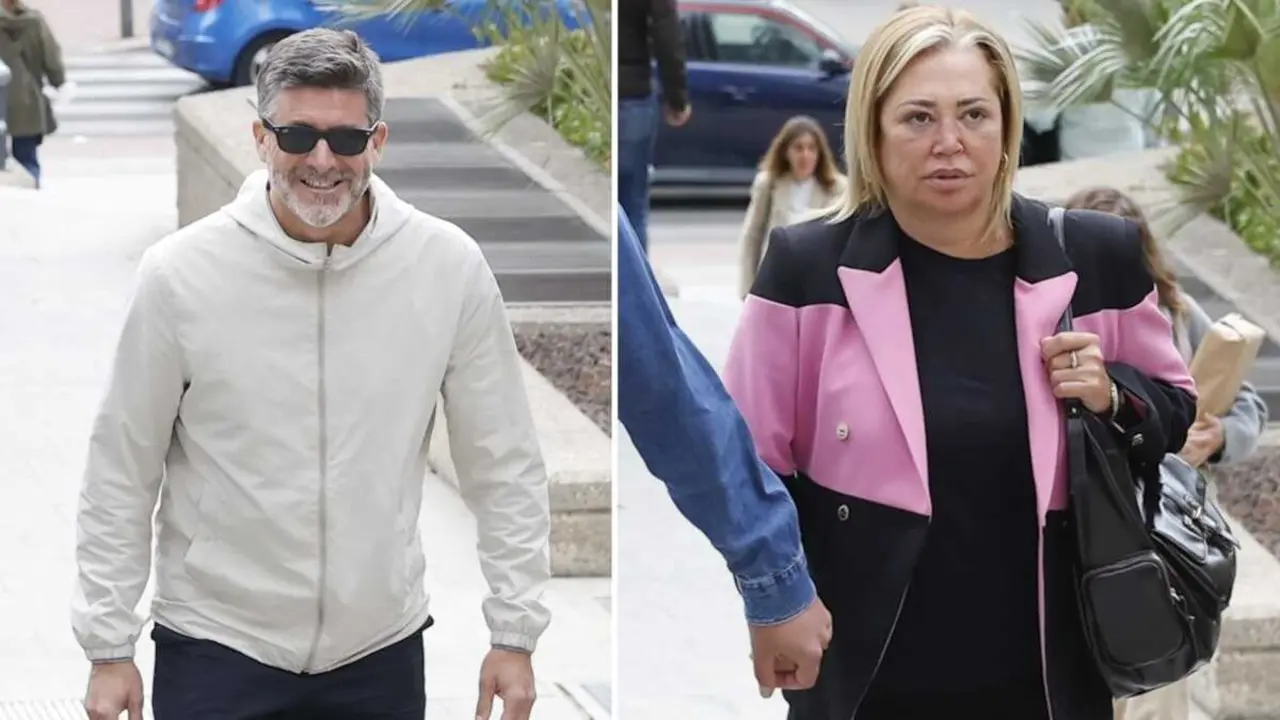 En las imágenes Toño Sanchís y Belén Esteban a su llegada a los juzgados