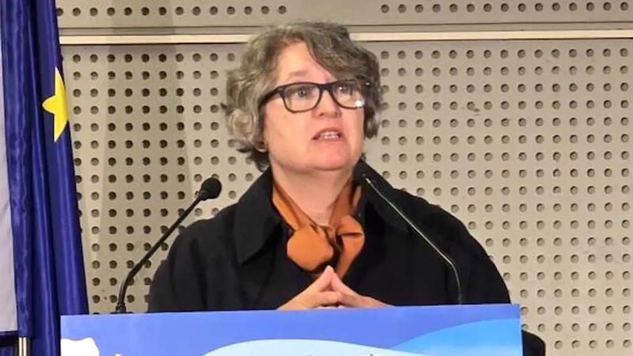 La consejera de Desarrollo Sostenible de Castilla-La Mancha, Mercedes Gómez, este miércoles en un acto en Azuqueca de Henares (Guadalajara)