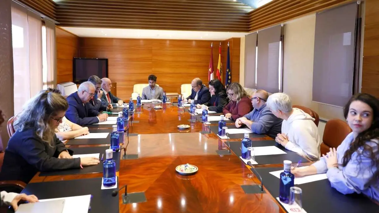 El presidente de las Cortes de Castilla-La Mancha, Pablo Bellido, ha mantenido una reunión con la junta directiva de la Plataforma Regional de Representantes de Personas con Discapacidad Intelectual o del Desarrollo y Plena Inclusión