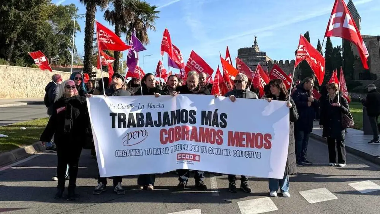 Delegados sindicales de CCOO se echan a las calles de Castilla-La Mancha para reclamar salarios y condiciones laborales "dignas"
